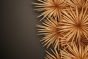 Golden Spikes Arrangement, vibrant golden spikes radiating from a dark background create a striking decorative pattern, blending elegance with modern design.