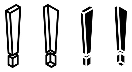 isometric exclamation mark vector silhouette