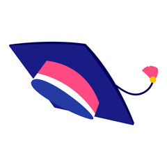 Graduation cap icon illustration on white