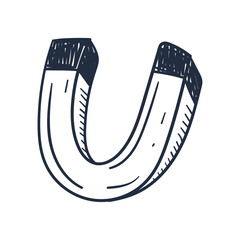 Hand drawn sketch icon magnet on white background