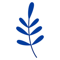 Monochromatic tropical leaves illustration on a white