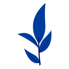 Monochromatic tropical leaves illustration on a white background