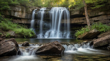 Fototapeta premium small waterfall in the forest