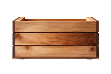 A Rustic Wooden Crate for Home Decor and Storage on a White or Clear Surface PNG Transparent Background.