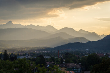 The Town of Partenkirchen in Bavaria, Germany During Summer