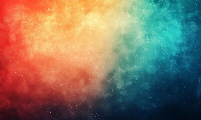 Obraz premium Grainy gradient background teal orange red blue retro noise texture summer banner poster backdrop design, Generative AI