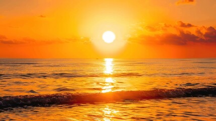 Golden Sunset Over the Ocean