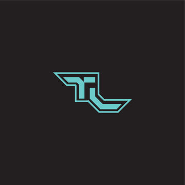 dynamic gaming monogram logo sporty and bold concept TL blue esport letter