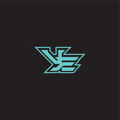 sporty and bold concept VE dynamic gaming monogram logo letter blue esport © rudi