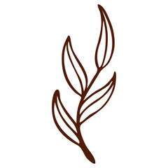 Flat design simple flower outline illustration isolated on white