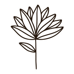 Flat design simple flower outline illustration on a white background