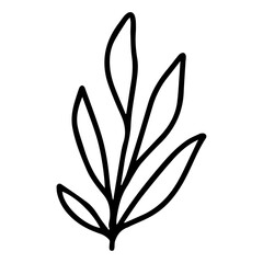 Flat design simple flower outline isolated on the white