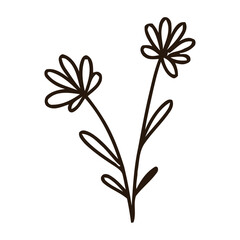 Flat design simple flower outline