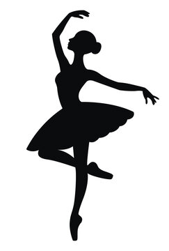 recommend clip art: Ballet dancer silhouette isolated om white background