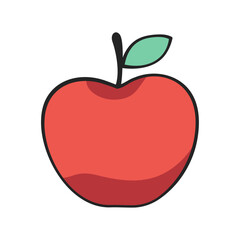 Apple fresh fruit healthy illustration on a white