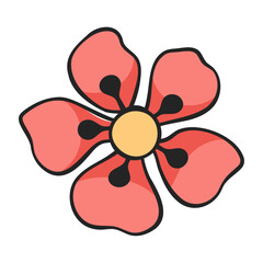 Flower nature icon illustration on white background