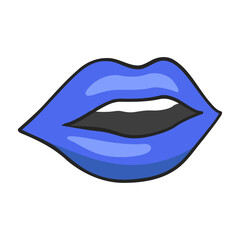 Mouth pop art icon isolated on the white background