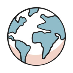 World map icon isolated style on white background