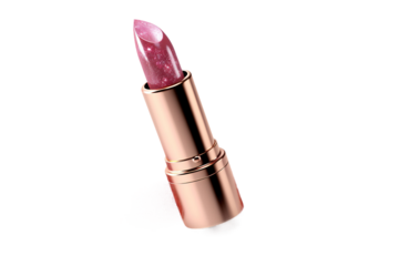 A Shimmering Pink Lipstick With Glittering Dreams on a White or Clear Surface PNG Transparent Background.