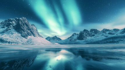 Naklejka premium sunrise over the mountains