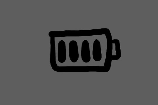 Animated Hand Drawn Battery Full Symbol