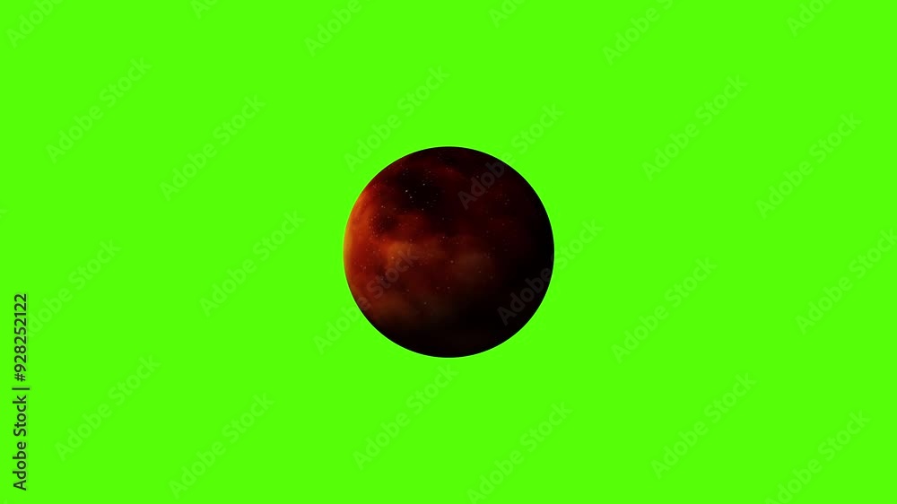 Canvas Prints green screen, animation of red planet in the universe.