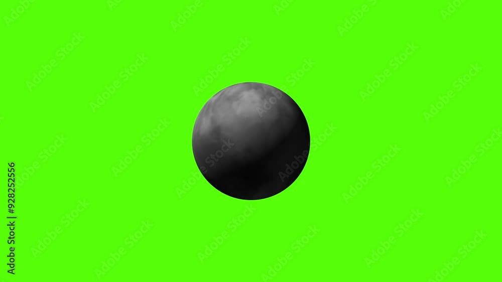 Wall mural green screen, animation of a planet with a storm on its surface