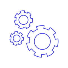 Elegant mechanical gear wheel motion white background