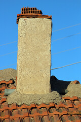 old chimney on the roof