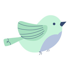 Cute bird Flat illustration isolated on white