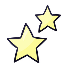Doodle drawn stars collection decoration elements
