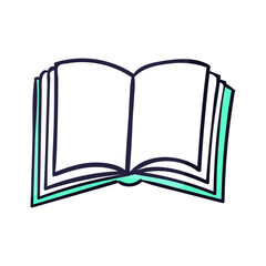 Hand drawn book cartoon illustration on a white background