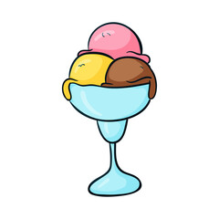 Hand drawn delicious ice creams and dessert