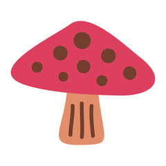hand drawn mushroom isolated on a white