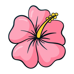 Hand drawn spring flower isolated illustration on a white background