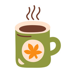 Hot espresso coffee cup illustration on white