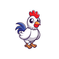 cute chicken standing cartoon vector icon illustration
