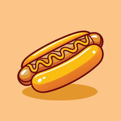 cute juicy hotdog cartoon vector illustration