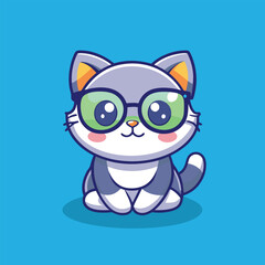 cute cat vector icon illustration