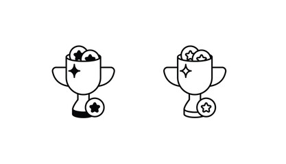 Trophy icon design with white background stock illustration