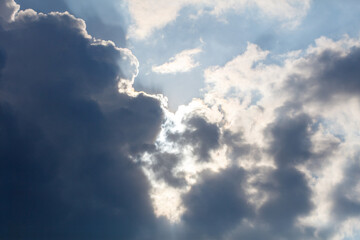 Clouds on the blue sky as a background