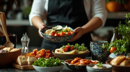 Experience the artistry of beautifully arranged food at a tapas bar.