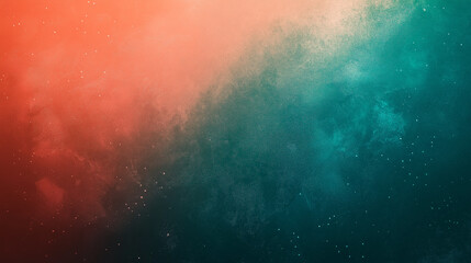 Fototapeta premium Colorful abstract background with gradient hues of orange and teal, resembling a cosmic or dreamy atmosphere
