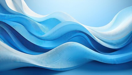 Abstract blue and white dynamic waves on a clean background 