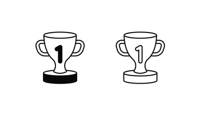 Trophy icon design with white background stock illustration