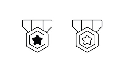 Medal icon design with white background stock illustration