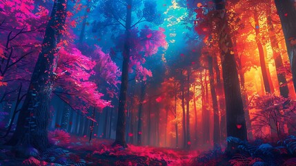 Abstract fire art, dark sky with red light, nature's flame in the night