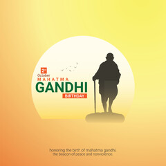 Mahatma Gandhi's birthday. Mahatma Gandhi's birthday creative design for social media ads