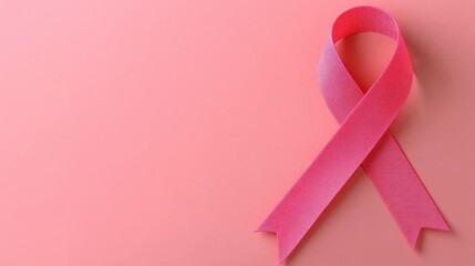 Inspirational quote with pink ribbon background, breast cancer awareness, flat design illustration