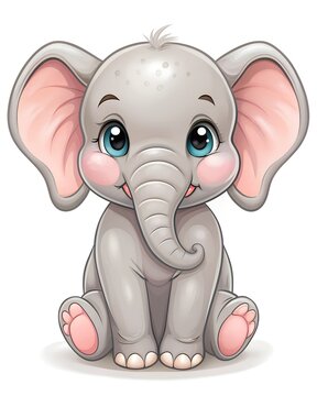 recommend clip art: Cute elephant illustration isolated on white background